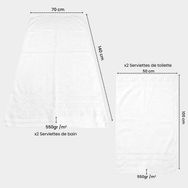 Lot serviettes de bain pour Airbnb