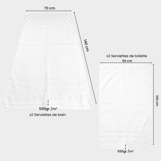 Lot serviettes de bain pour Airbnb